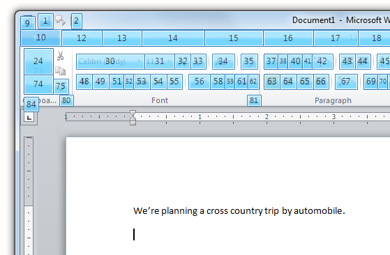 The Show Numbers command with Microsoft Word