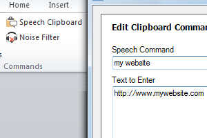 The Speech Clipboard lets you enter frequently used text with a voice command.