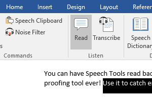Catch errors in your Word documents with Speech Tools Read command.