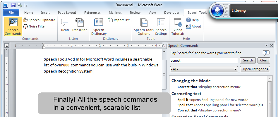 Finally! All the dictation commands in a convenient, searchable list.