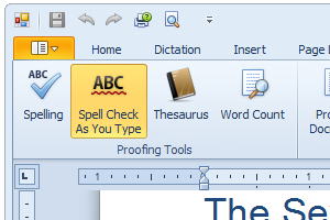 Dual Writer includes a built-in spell checker and thesaurus.